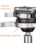 Auto Locking Quick Release Plate With Universal Tripod Base Rock-Solid Anti-Slip Stability For Sliders And Vertical Filming shown