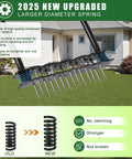 Manual Lawn Aerator Tool With Dual Spring Spikes Stainless Steel Lawn Aerator For Soil Loosening Adjustable T Handle No Fuss