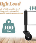 Side view of 2 Inch Gate Caster Wheel with rubber tire and steel frame for 100 lb capacity, part of 2 Pack for Wooden Gates, Spring Loaded.
