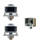 Trolley Assembly Limiter For One And Five Eighths Inch Wide Strut Channel And Taller Unistrut Sliding Stop Side and Front View