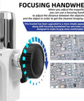 Pro Grade Trinocular Stereo Zoom Microscope With 4K Camera For Electronics Repair And Watchmaking, 7X To 50X Magnification, WF10x Eyepieces, HDMI Ready, High Clarity Imaging For Soldering And Inspection, focusing handwheel detail