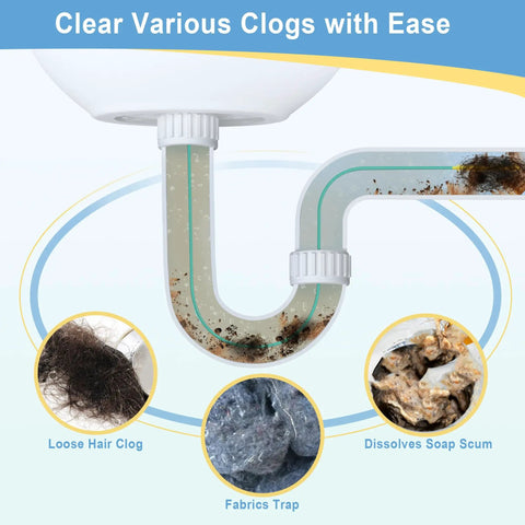 Image showing various clogs in pipes, illustrating the problem 50 Inch Reusable Drain Snake 3 Pack tackles effectively.