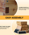 10 Frame Langstroth Beehive With 100 Percent Beeswax Coating includes frames, foundations, and wooden dovetail joints.