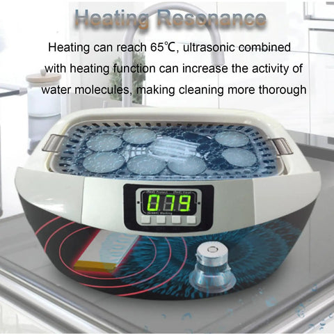 Pro Grade Digital Ultrasonic Cleaner With Heater 2.5L Large Capacity And 5 Timer Settings for Jewelry, Glassware and Instruments
