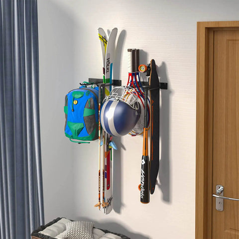 Heavy Duty Garage Tool Organizer Wall Mount With Four Hooks Dual Tool Racks Two Pack Yard And Garden Storage Shelf easy install
