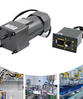 90W Variable Speed AC Gear Motor With 110V Single Phase Power 0-135 RPM Output 10K High Torque Includes Speed Controller And Gear Box