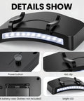 Detailed view of 12 Pack Hat Clip Light With 11 LED Cap Lights Clip On Hat Up To 400 Lumens IPX5 Waterproof Hands Free Flashlight.