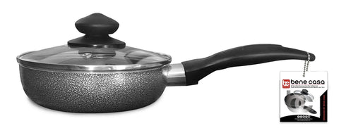 Black Nonstick Aluminum Frying Pan With Glass Lid 6 Inch That Feels Like A Kitchen Workhorse For Quick Searing And No Fuss Food Release