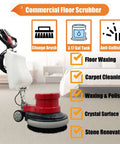 Commercial Floor Cleaning Machine 17 Inch Floor Cleaner And Polisher Industrial Scrubber Buffer with brushes on carpet