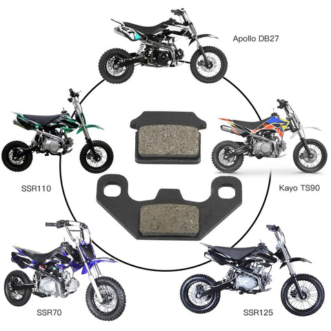 Rear Ceramic Disc Brake Pad Set For 70cc 90cc 110cc And 125cc Chinese Pit Dirt Bikes Compatible With SSR Apollo DB27 Kayo TS90