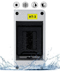 Front view of Three Way Circuit Breaker Box With DIN Rail IP65 Waterproof Electrical Distribution Box with water splash