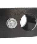 Heavy Duty Steel Tow Bar Kit For All Terrain Pallet Jack Foldable Pin Hitch close-up of hitch with nut and bolt detail.