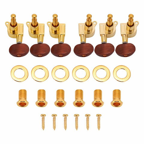 Top Tier Locking Tuning Pegs For Acoustic And Electric Guitar Featuring 3L3R Machine Heads With Screws Bushings And Ferrules To Stop Rust