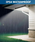 Two Pack 40W LED Shop Lights Daylight White 6000K 4800 Lumens Plug In Work Light With 6.5 Ft Cord And Easy Switch For Garage Workshop And Yard Energy Saving Up To 80 Percent Bright Daylight Illumination installed outdoors in rain