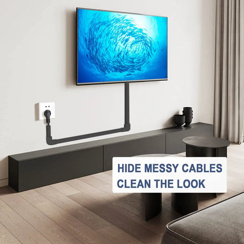 Cord Cover Raceway Kit 15.7 Inch Cable Concealer And Wire Hider For TV Wall Mounts in black, neat cable management under TV.