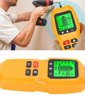 FTVOGUE Wall Detector with LCD Display, Battery Powered Stud Finder being used by a person to locate studs in a wall.