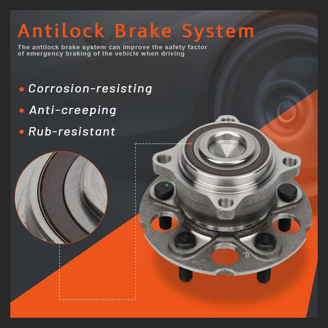 Close-up of Pair Rear Wheel Hub And Bearing Assembly For Honda CRV Ex Ex LX Fwd Crosstour 2010 2015 And Accord Crosstour 2010 2011 Fwd