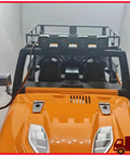 Sleek Square RC Car LED Light Strip Kit For 1/12 Scale H12Y Crawler Setup, detailed front view of orange RC car with LED lights.