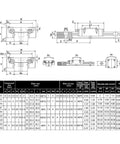 Heavy Duty MGN9 Linear Rail And Dual Carriage Guide Set For 3D Printers technical drawing with dimensions and specifications.