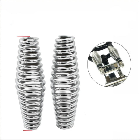 Premium Heavy Duty Bicycle Front Fork Springs 2 Piece 5mm Thick compression coil shock absorbers with shine finish for lowrider builds.
