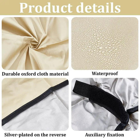 Replacement Canopy For Outdoor Swing 77x50 Inch Beige Oxford Cloth Roof Cover UV Weatherproof Waterproof All Weather Shade Top details