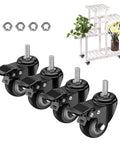 Heavy Duty Swivel Casters With Locking Brakes Roll Like Butter For Shopping Carts And Workbenches Includes Four All Steel Stem Wheels, black polyurethane casters for carts.