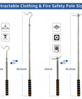 Skip The Ladder Hustle With This Extendable Smoke Detector Tester Pole Reaching High Alarms Like A Champ Two Replaceable Heads For Fast Safety Checks Plus Handy Home Repair Jobs Solid Steel Frame, showing different pole sizes.