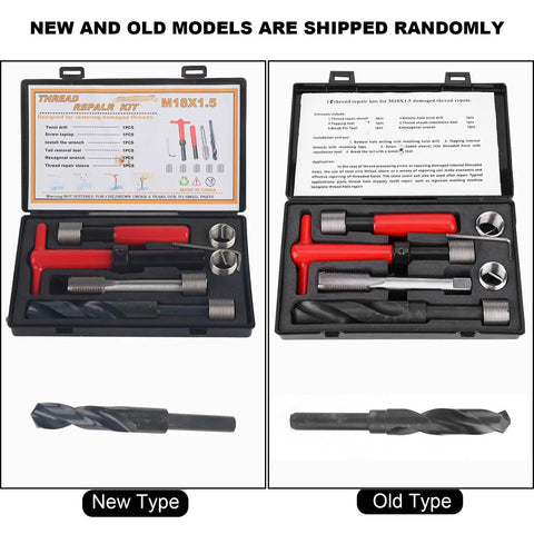 Stainless Steel Thread Repair Kit With M18x1.5 Threaded Inserts 10 Piece Set Drill Tap Wrench And Hex Wrench For Auto Parts Repair