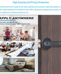 Fingerprint Door Lock With App Control And Keyless Entry Handle for Home Office Hotel, applied to varied doors for security.