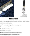 Alloy Steel Hand Seamer with Rubber Grip, 80mm for Sheet Metal Bending in HVAC; product view with text detailing features.