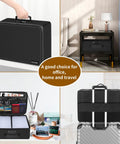 Fireproof Photo Storage Box With Lock 16 Inner 4x6 Photo Cases Water Resistant Collapsible Organizer shown in various scenarios