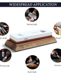 Pro Grade Japanese Knife Sharpening Stone Double Sided Whetstone 1000/3000 Grit With Non Slip Wooden Base For Kitchen Knives