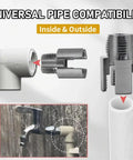 Heavy Duty Pipe Tapping And Threading Tool For PVC Pipes showcasing universal pipe compatibility for internal and external use.