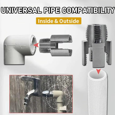 Heavy Duty Pipe Tapping And Threading Tool For PVC Pipes showcasing universal pipe compatibility for internal and external use.