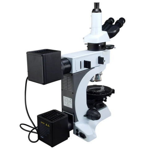Infinity Trinocular Polarizing Metallurgical Microscope With 50X To 1000X Magnification Reticle Eyepieces on white background