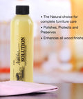 Bottle of All Natural Wood Cleaner And Polish For Furniture Care Replenishes And Restores Antique Wood With Beeswax Lemon Oil
