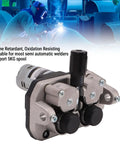 Four Roller MIG Wire Feeder Motor With Adjustable Speed 2-15 m/min, DC 24V 40W close-up, showing rollers and motor detail.