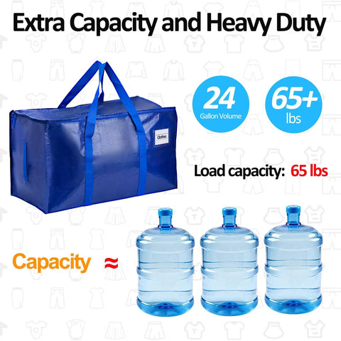 Waterproof Storage Bags 2 Pack Large Organizer Bags For Clothes, Blankets, And Laundry, Perfect For Moving, 65 Lb Load Capacity.