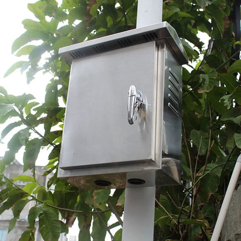Outdoor Waterproof Stainless Steel Junction Box Enclosure For Electrical Systems HeavyDuty 304 And 304L Metal Distribution Box Weatherproof EV Charging Cabinet 50 By 36 By 60 Cm Or 50 By 36 By 70 Cm Rugged Hinges And Lock Cylinder, wall-mounted