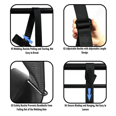 Heavy Duty Dumbbell Spotter Straps 2 Pack Adjustable Safety Belts With Tough Nylon Webbing And Secure Metal Buckle For Bench Press Home Gym Power Rack Legit Safe Spotter Aid Built Different