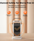 Fast 2 Second Warmth Ceramic Space Heater For Indoor Use featuring compact design and overheat protection on a desk