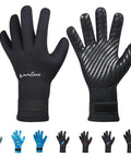 Water Sports Neoprene Gloves 3mm with 4 Way Stretch and Adjustable Strap for Snorkeling Diving Kayaking Surfing in Black XL
