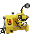 Pro Grade Heavy Duty Universal Cutter Grinder Sharpener Multi Function Bench Machine For Drill And Lathe Tools Comes With Full Collet Kit 110V side view showing controls and light.