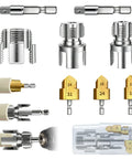 Dual Function PVC Pipe Threader Tool Kit for Internal and External Threads on Water Pipes Drill Compatible setup