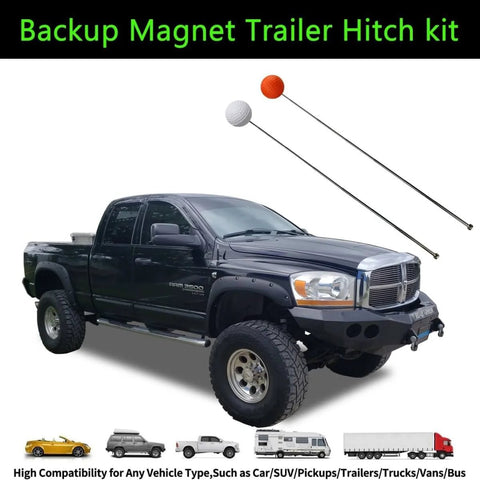 Two Pack Tall Adjustable Magnetic Trailer Alignment Kit With Extendable Poles For Boat Trailers, RVs, Campers