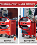 Rock Solid 6600 Lb Plate Mount Leveling Casters With Silver Steel Polyurethane Wheels Four Pack, showing height adjustment mechanism.