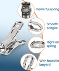 Heavy Duty Stainless Steel Garden Clips 50 Pack For Greenhouses With 2 Inch Long Grips, strong spring detail view