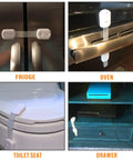 Tot Smart Baby Proofing Cabinet Locks And Tough As Nails Child Safety Drawer Latches For Kitchen Fridges Doors With Strong Grip Adhesive Straps Easy Peasy Install 10 Piece Kit on fridge, oven, toilet seat, and drawer.
