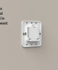 Large Cover Plate And Electrical Box Adaptor For T Series Thermostats on wall, showing mounting holes and compatibility instructions