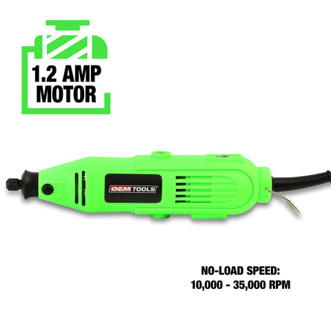 Badass Heavy Duty Corded Rotary Tool With 35 Piece Accessory Kit, Smooth Operator Multi Tool, 1.2 amp motor, 10000 to 35000 rpm.